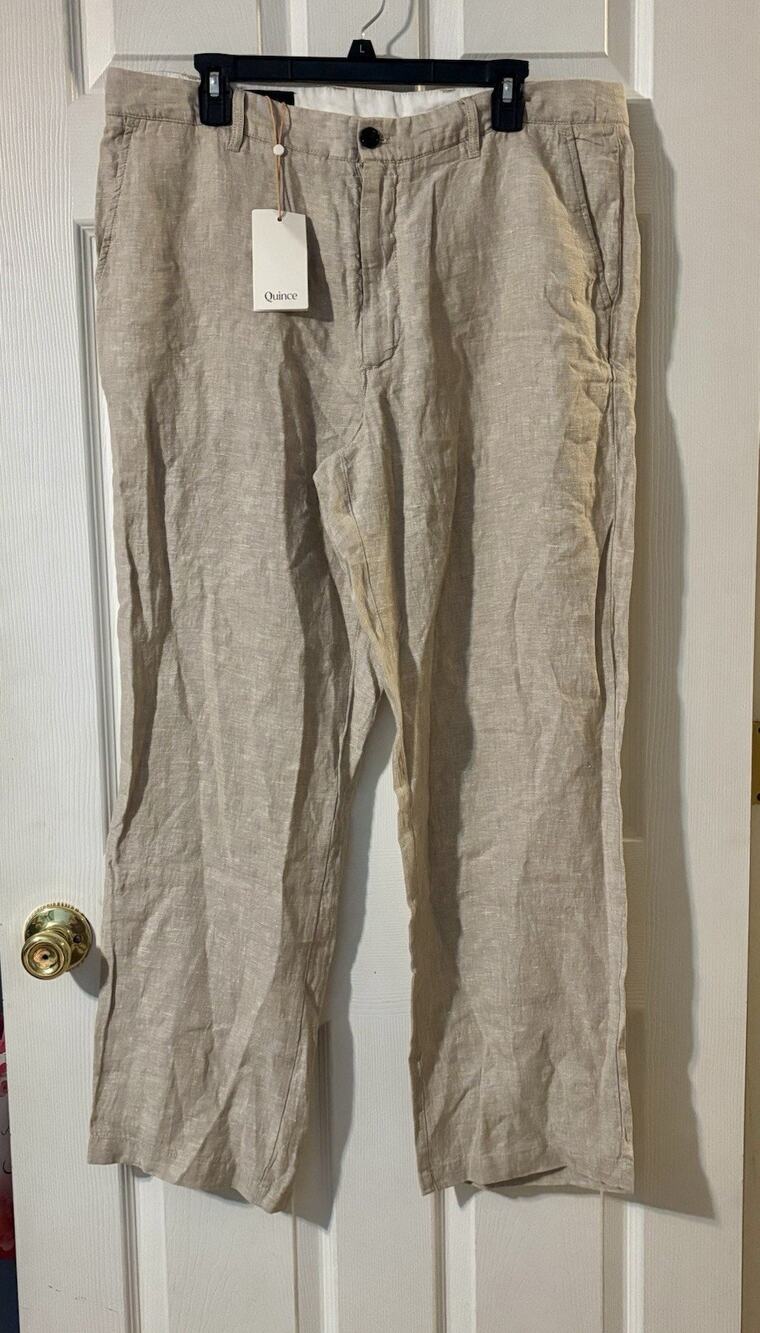 Quince Men 36X30 100% European Flax Linen Trousers Pants NWT